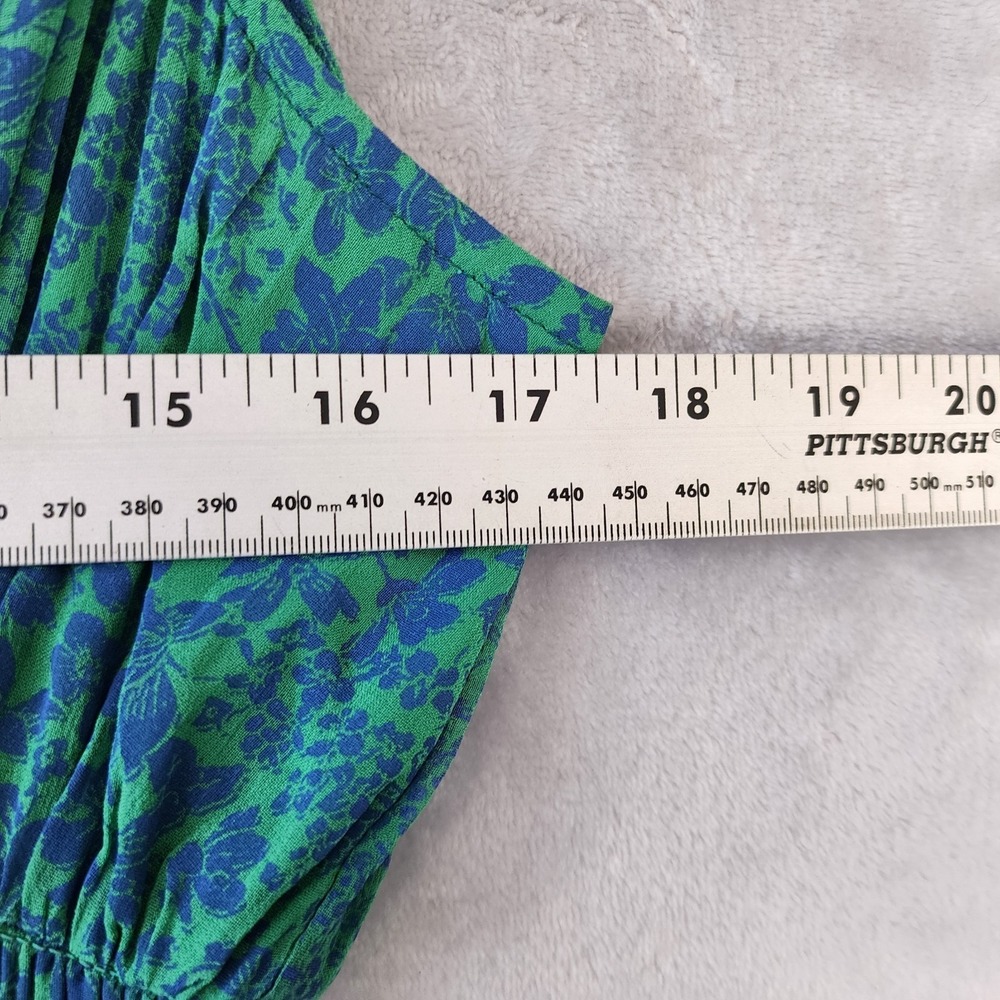 by Anthroplogie Dress Womens Size Medium Smocked Ruffle Tiered Maxi Pockets Blue - Picture 7 of 10